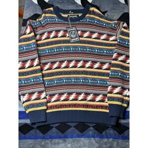 Schott x Grateful Dead Sweater Men’s L NWT Knit Lightning Bolt Bear 100% Cotton